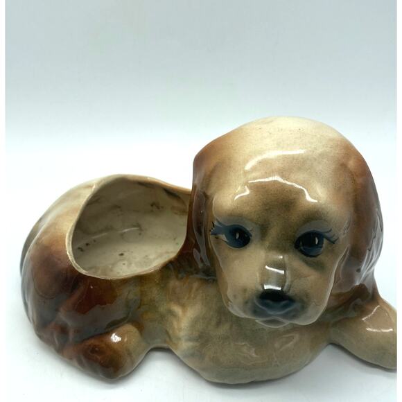 Vintage Puppy planter, Cocker Spaniel Mid Century 7.5x4x3.5 W - Picture 4 of 10
